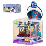 Plankton's Chum Bucket LEGO set by Area-X on a white background with the box packaging in the upper left corner 